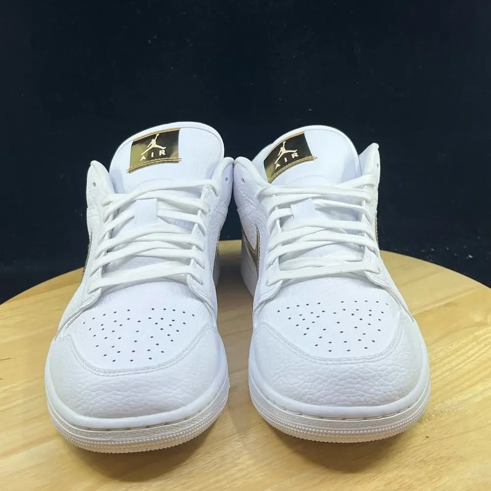 Nike Air Jordan 1 Low Se White-Metallic Gold-White Womens Sz 11.5 [CZ4776-100] - Picture 3 of 10